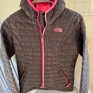 The North Face Black and Pink Hooded Jacket